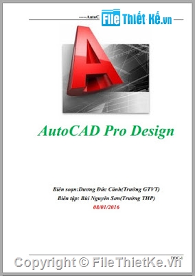 Giáo trình Autocad pro design,file pdf,giáo trình học autocad